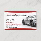 Auto Cars Business Card Visitenkarte (Vorderseite)