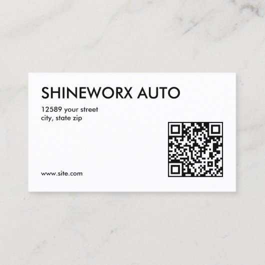 Auto Customizing Car Custom QR Visitenkarte (Rückseite)