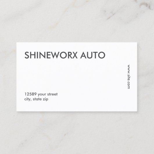 Auto Customizing Car Visitenkarte (Rückseite)