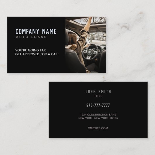 Auto-Darlehen Slogans Visitenkarte (Vorne/Hinten)