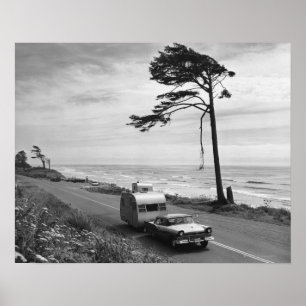 Auto, das Anhänger zieht Poster