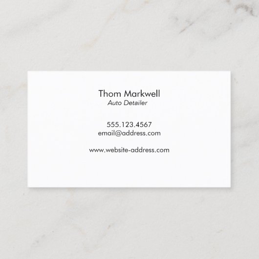 Auto, das Berufliche Abwassertropfen von Autos fes Visitenkarte (Rückseite)