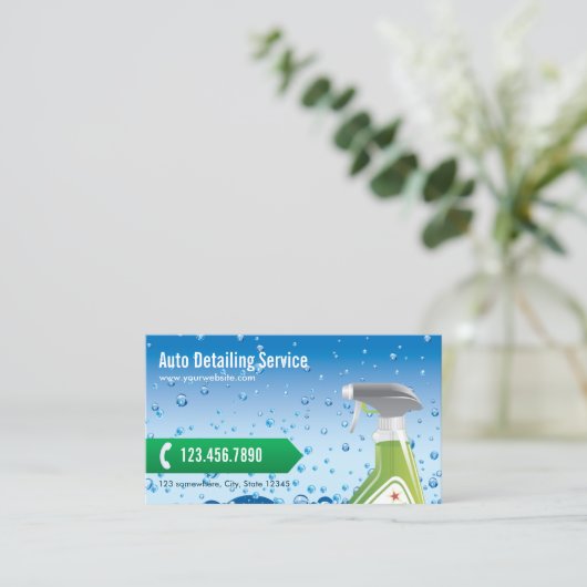 Auto, das berufliche Reinigung einzeln aufführt Visitenkarte (Stehend Vorderseite)