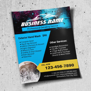 Auto, das die Reinigung moderner Autos regelt Flyer