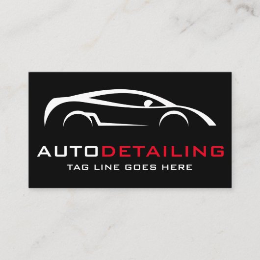 Auto, das moderne Reinigung von schwarzen Autos en Visitenkarte (Vorderseite)