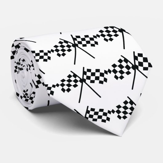 Auto, das Schachbrettflagge läuft Krawatte (Gerollt)