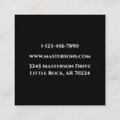 Auto der Black Car Garage Reparatur des weißen Rei Quadratische Visitenkarte (Rückseite)