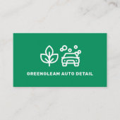 Auto Detail Car Wash Valeting Öko Green Visitenkarte (Vorderseite)