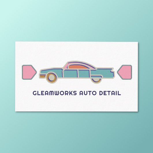 Auto Detail Car Wash Valeting Retro Cool Visitenkarte