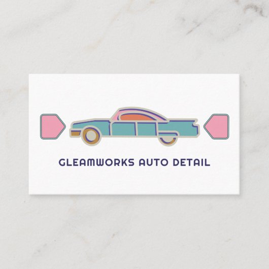 Auto Detail Car Wash Valeting Retro Cool Visitenkarte (Vorderseite)