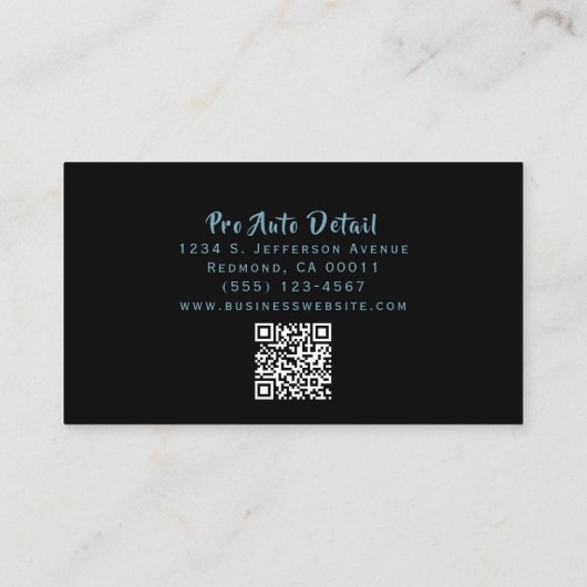Auto-Detail-Reinigungsservice QR-Code Visitenkarte (Rückseite)