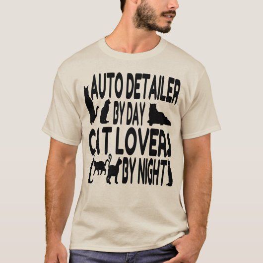 Auto Detailer Cat Lover T-Shirt (Vorderseite)
