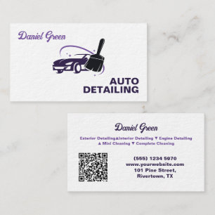Auto Detailer Custom QR Premium Visitenkarte