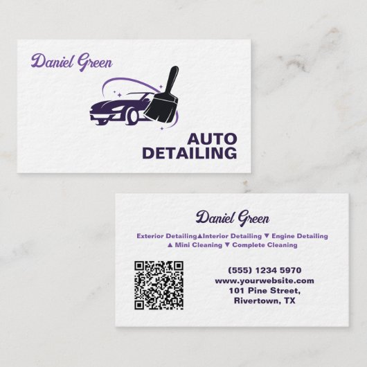 Auto Detailer Custom QR Premium Visitenkarte (Vorne/Hinten)