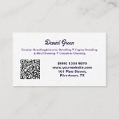 Auto Detailer Custom QR Premium Visitenkarte (Rückseite)