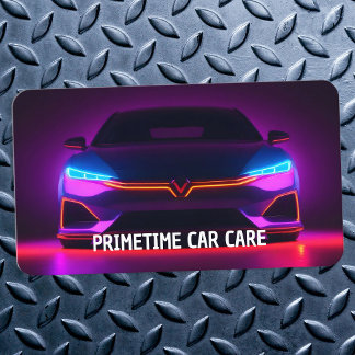 🏎️ Auto Detailer Neon Visitenkarte