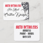 Auto Detailers rot, schwarz, weiß, Black& Visitenkarte (Vorne/Hinten)