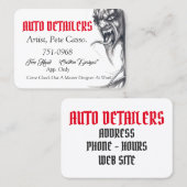Auto Detailers rot, Weiß u. Schwarzes Visitenkarte (Vorne/Hinten)