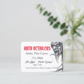 Auto Detailers rot, Weiß u. Schwarzes Visitenkarte (Stehend Vorderseite)