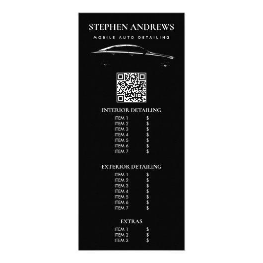 Auto Detailinformationen Auto Reparatur QR-Code Werbekarte (Vorne)