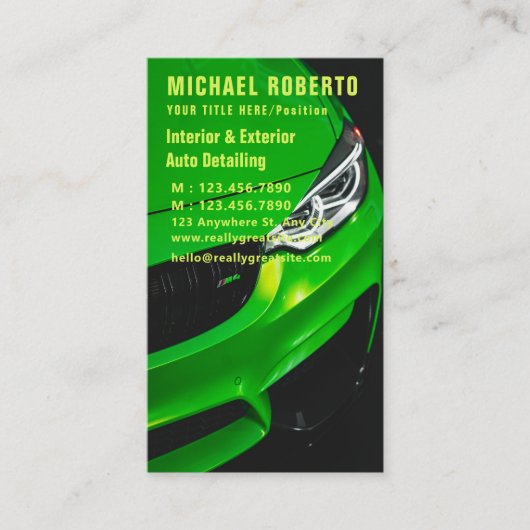 Auto Detailinformationen Auto Reparatur-Visitenkar Visitenkarte (Vorderseite)