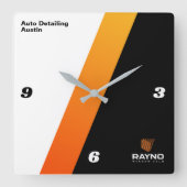 Auto Detailing Austin Quadratische Wanduhr (Vorderseite)