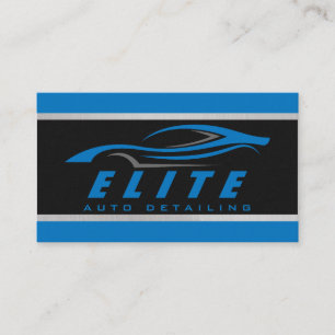 Auto-Detailing Auto-Spa modernes schwarz-blaues Au Visitenkarte