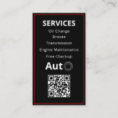 Auto Detailing Automotive Car Repair Red & black Visitenkarte (Rückseite)