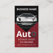 Auto Detailing Automotive Car Repair Red & black Visitenkarte (Vorderseite)