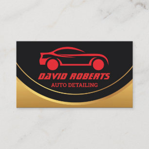 Auto-Detailing-Autowäsche Automotive Schwarz & Rot Visitenkarte