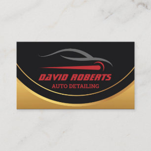 Auto-Detailing-Autowäsche Automotive Schwarz & Rot Visitenkarte