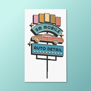 Auto-Detailing Autowäsche Fahrzeugpflege Retro Vin Visitenkarte