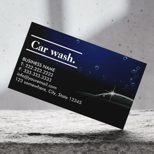 Auto Detailing Car Wash Elegant Dunkel Visitenkarte