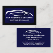 Auto Detailing Car Wash Elegante dunkle Visitenkar Visitenkarte (Vorne/Hinten)