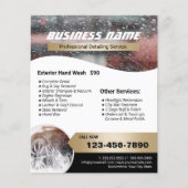 Auto Detailing Car Wash Modern Gold Label Cleaning Flyer (Vorne)