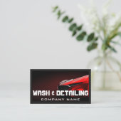 Auto Detailing Car Wash Modern Red Cleaning Visitenkarte (Stehend Vorderseite)