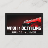 Auto Detailing Car Wash Modern Red Cleaning Visitenkarte (Vorderseite)