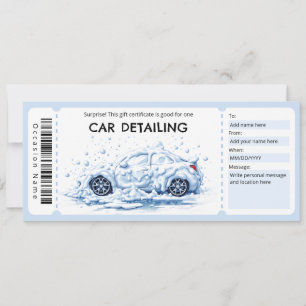 Auto-Detailing-Geschenkgutschein Einladung