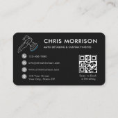 Auto-Detailing-Services Logo QR-Code Visitenkarte (Rückseite)