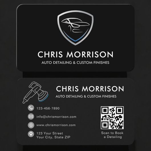 Auto-Detailing-Services Logo QR-Code Visitenkarte