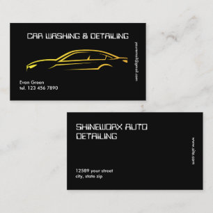 Auto-Detailing Techno Schwarz Gold Visitenkarte