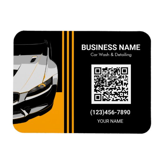 Auto-Detailing- und Autowasch-QR-Code Magnet (Horizontal)