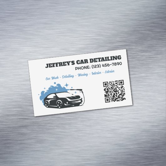 Auto-Detaillierer benutzerdefinierte QR Magnetische Visitenkarte (Beispiel)