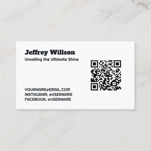 Auto-Detaillierer benutzerdefinierte QR Visitenkarte (Rückseite)