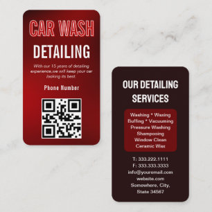 Auto Detection Auto Wash Automotive Moderne RED Visitenkarte
