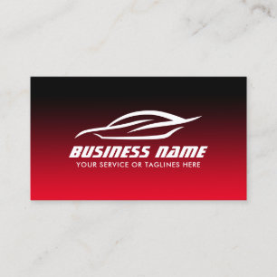 Auto Detection Automotive Black & Red Car Reparatu Visitenkarte