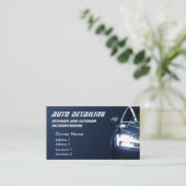 Auto Detection Automotive Car Wash Navy Blue Visitenkarte (Stehend Vorderseite)