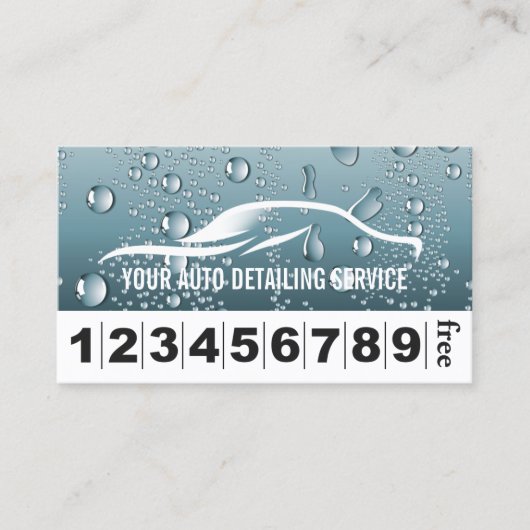 Auto Detection Car Wash Loyalty Punch Treuekarte (Vorderseite)