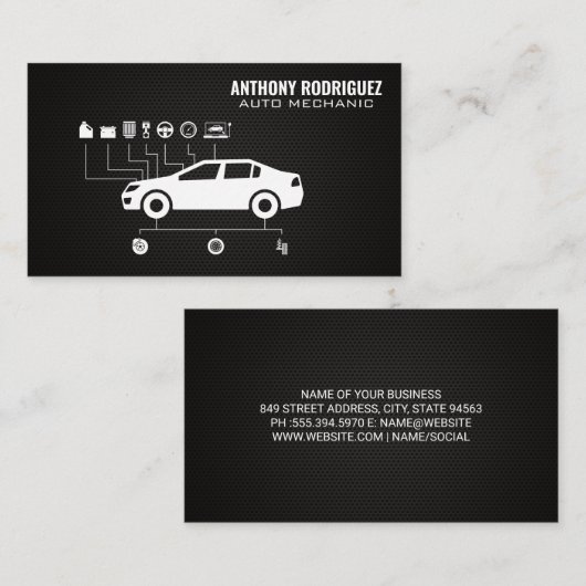 Auto | Diagramm Visitenkarte (Vorne/Hinten)