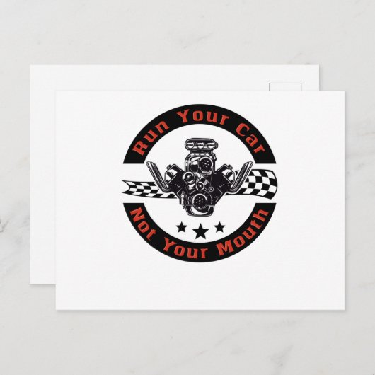 Auto-Drag Racing Fan Rennauto V8 Mechanik Postkarte (Vorne/Hinten)